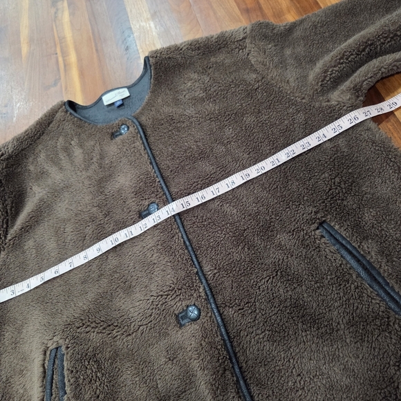 Faux Sherling Coat Dark Brown Universal Threds Crew Neck Size XL - Picture 8 of 10